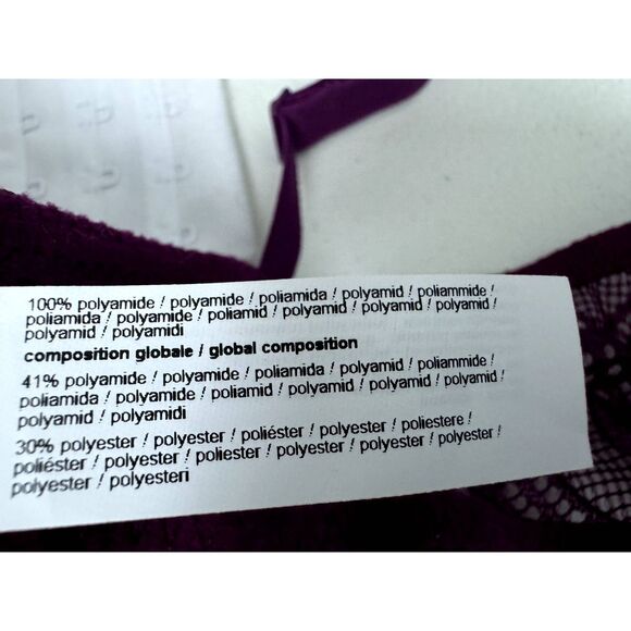 Simone Pérèle Victoire Sheer Demi In Syrah Women's Size 36E - Picture 14 of 16